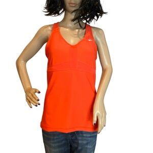 Nike Dri-Fit Dedication Athletic Active Yoga Tank Top Shirt Orange Sz Large EUC